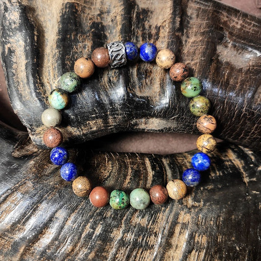 Bracelet Homme Pierre Naturelle Et Acier
