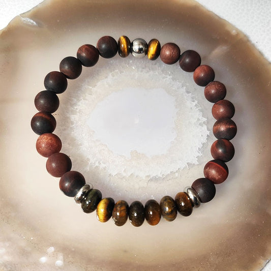 Bracelet Homme Pierre Naturelle Et Acier