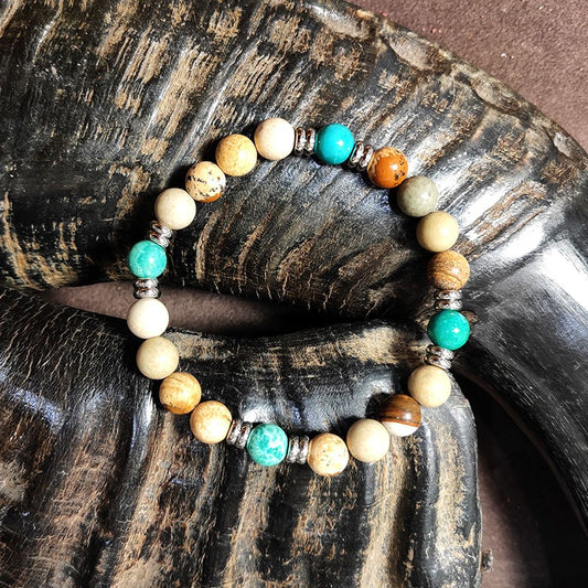 Bracelet Homme Pierre Naturelle Et Acier