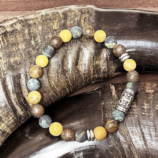 Bracelet Homme Pierre Naturelle Et Acier