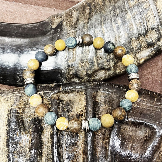 Bracelet Homme Acier Pierre Naturelle