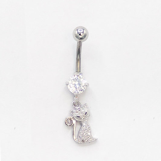 Piercing Nombril En Acier Chat