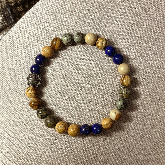 Bracelet Homme Pierre Naturelle Et Acier