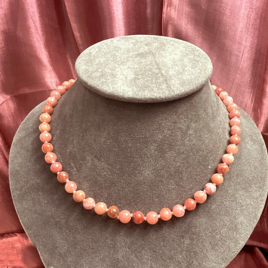Collier Pierre Naturelle Rhodochrosite