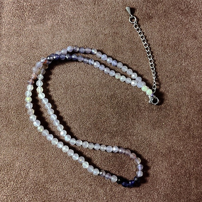 Collier Pierre Naturelle Iolite 4Mm En Facetté