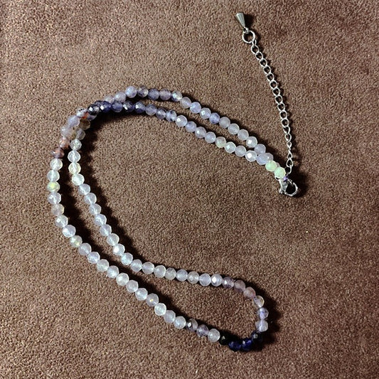 Collier Pierre Naturelle Iolite 4Mm En Facetté