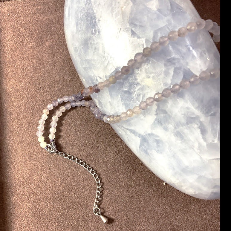 Collier Pierre Naturelle Morganite 4Mm En Facetté