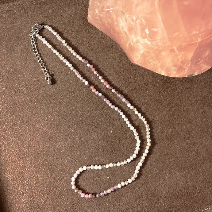 Collier Pierre Naturelle Tourmaline Violet En Facetté