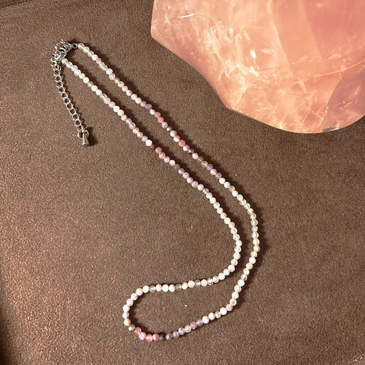 Collier Pierre Naturelle Tourmaline Violet En Facetté