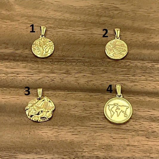 Pendentif Acier Inoxydable En Dorée
