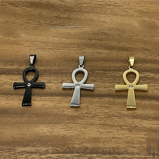 Pendentif Acier Inoxydable Croix Egyptienne