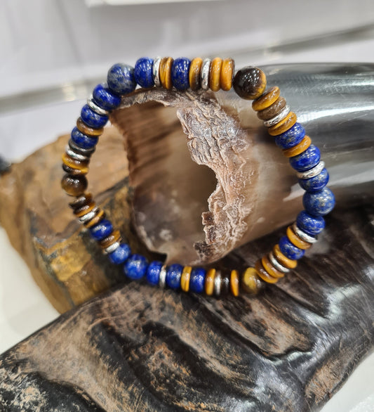Bracelet Homme Pierre Naturelle Et Acier