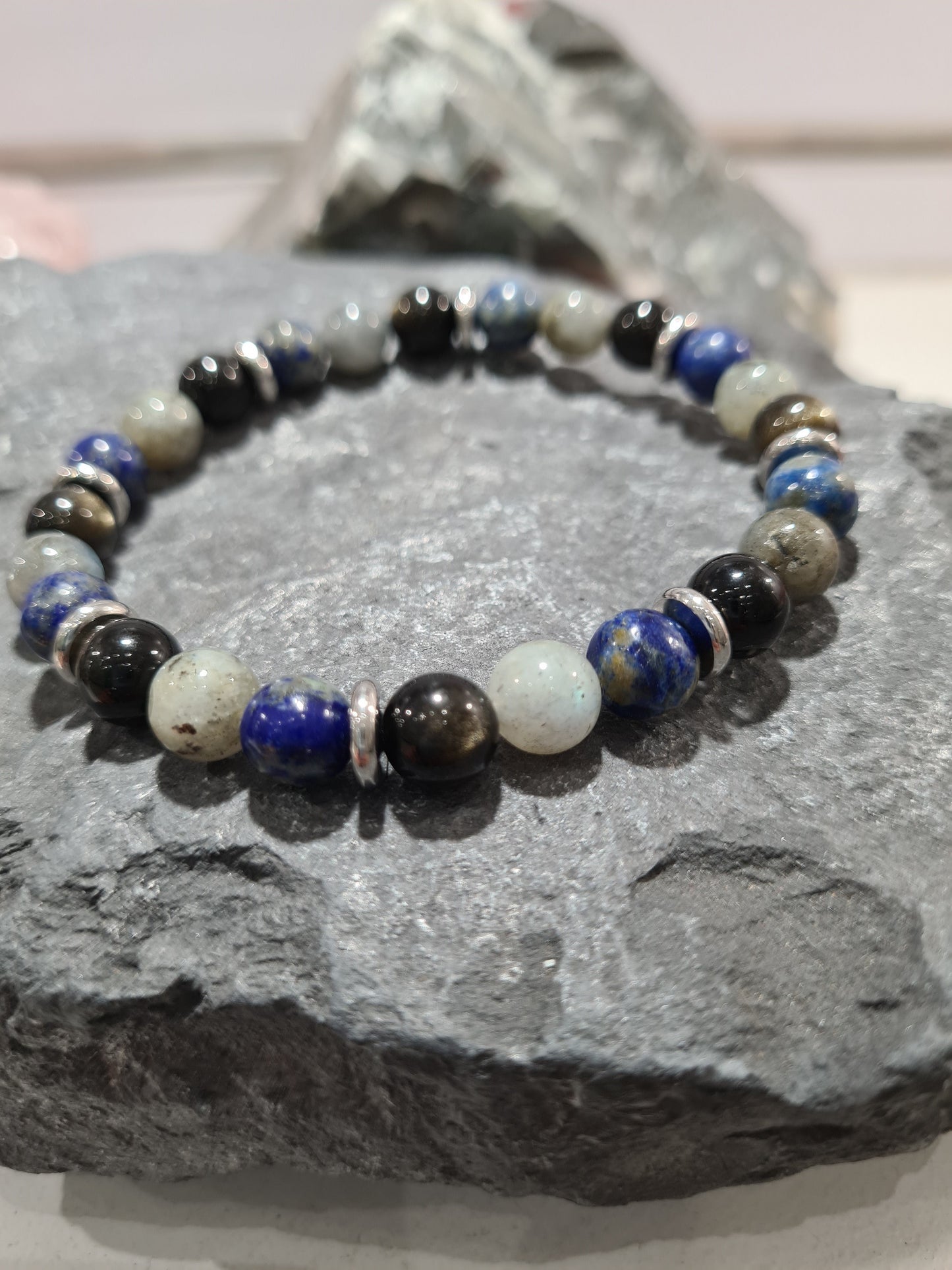Bracelet Homme Pierre Naturelle Et Acier