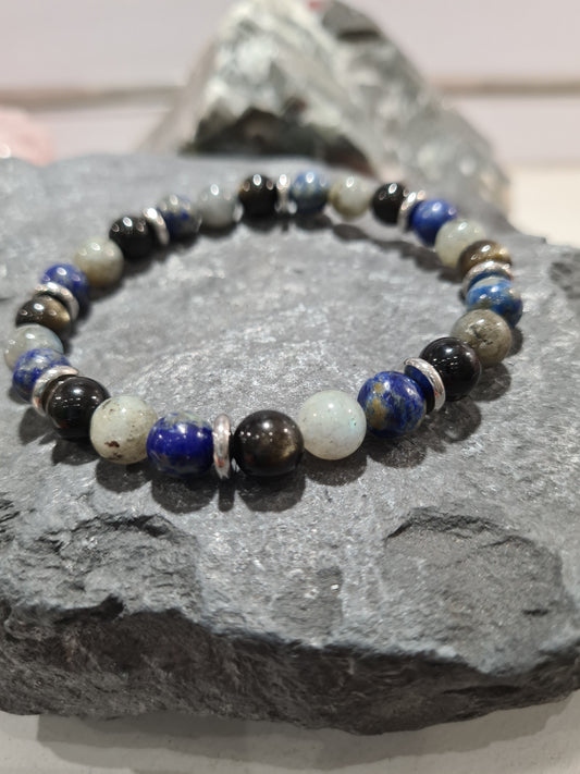 Bracelet Homme Pierre Naturelle Et Acier
