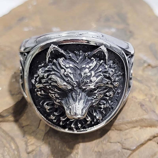 Bague Chevalière En Acier Inoxydable Blanc
