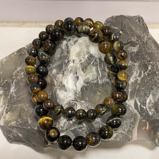 Bracelet En Pierre Naturelle D'Oeil De Faucon