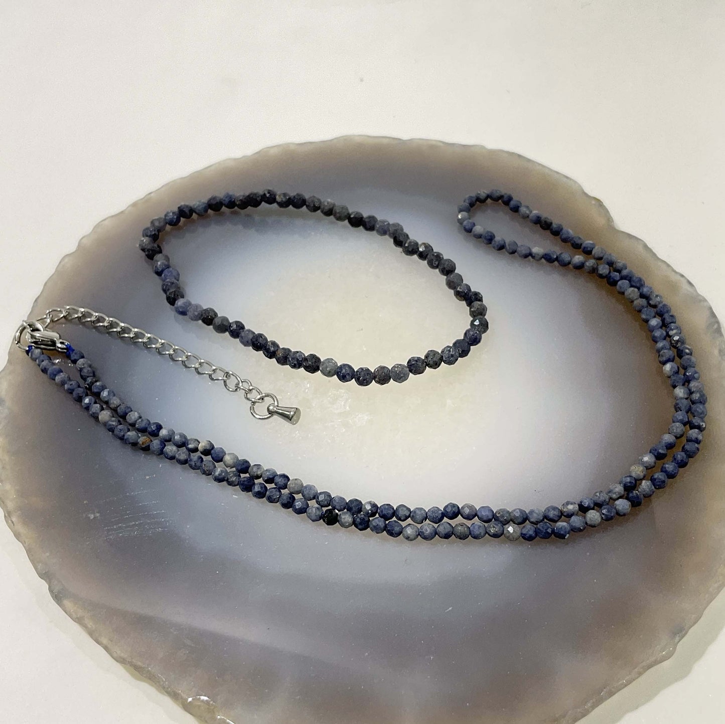Bracelet Et Collier Pierre Naturelle Saphir