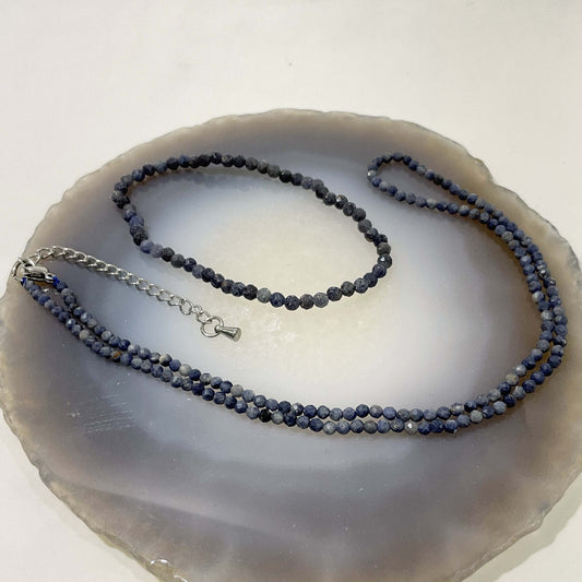 Bracelet Et Collier Pierre Naturelle Saphir