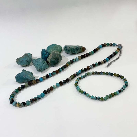 Bracelet Et Collier Pierre Naturelle Turquoise