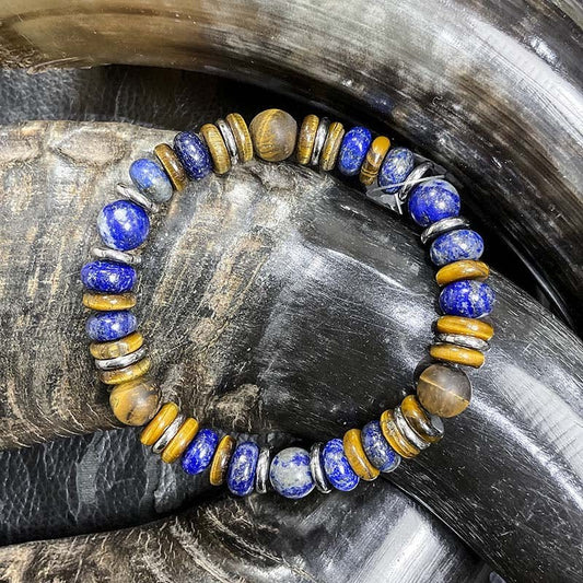 Bracelet Homme Pierre Naturelle Et Acier