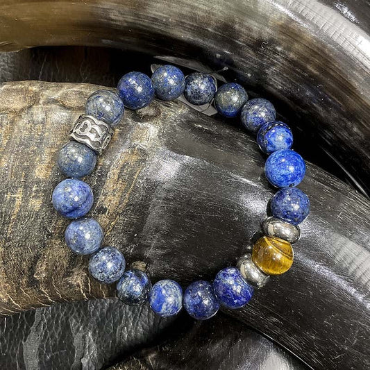Bracelet Homme Pierre Naturelle Et Acier