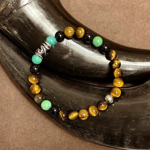 Bracelet Homme Pierre Naturelle Et Acier