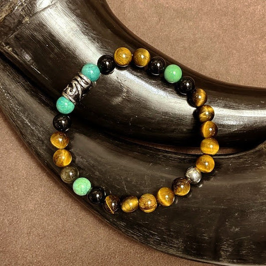 Bracelet Homme Pierre Naturelle Et Acier