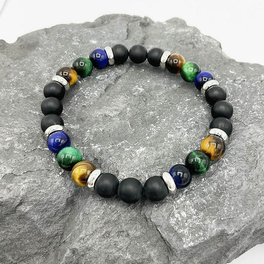 Bracelet Homme Pierre Naturelle Et Acier
