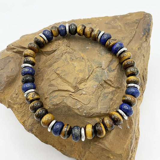 Bracelet Homme Pierre Naturelle Et Acier