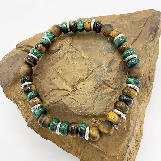Bracelet Homme Pierre Naturelle Et Acier