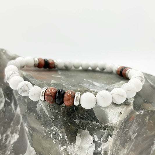Bracelet Homme Pierre Naturelle Et Acier