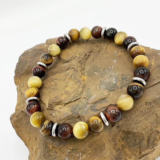 Bracelet Homme Pierre Naturelle Et Acier