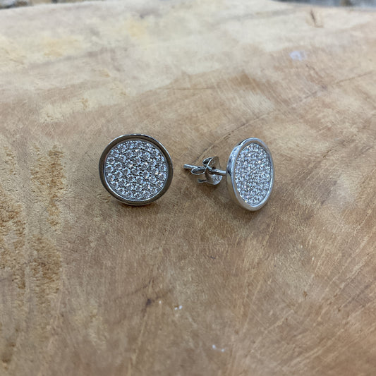Boucles D'Oreilles Argent Rhodié CZ