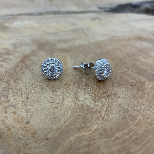 Boucles D'Oreilles Argent Rhodié CZ