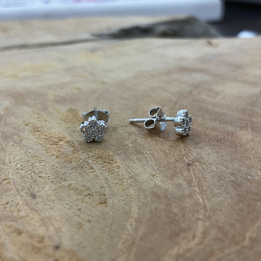 Boucles D'Oreilles Argent Rhodié CZ