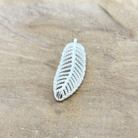 Pendentif Plume En Argent 925 Massif
