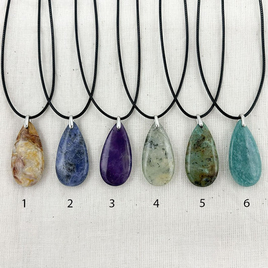 Colliers Pendentif Gouttes En Pierre Naturelle
