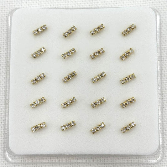 Piercing Strass En Argent 925 Massif Doré