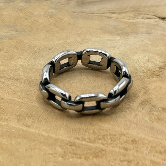 Bague En Acier Inoxydable motif Chaine