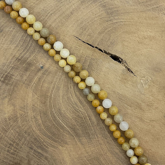 Fil De Pierre Naturelle En Jade Jaune