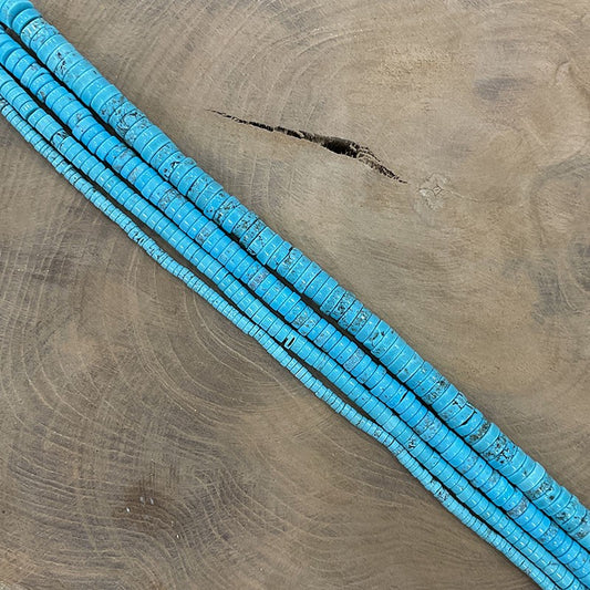 Fil De Pierre Naturelle En Howlite Bleu