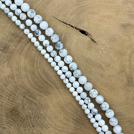 Fil De Pierre Naturelle En Howlite Blanc