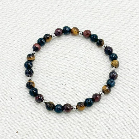 Bracelet Homme En Pierre Naturelle Et Acier Inoxydable