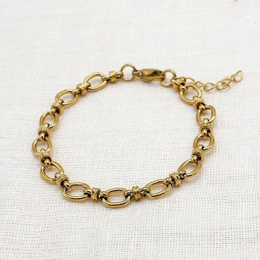 Bracelet Maillons Acier Inoxydable Doré