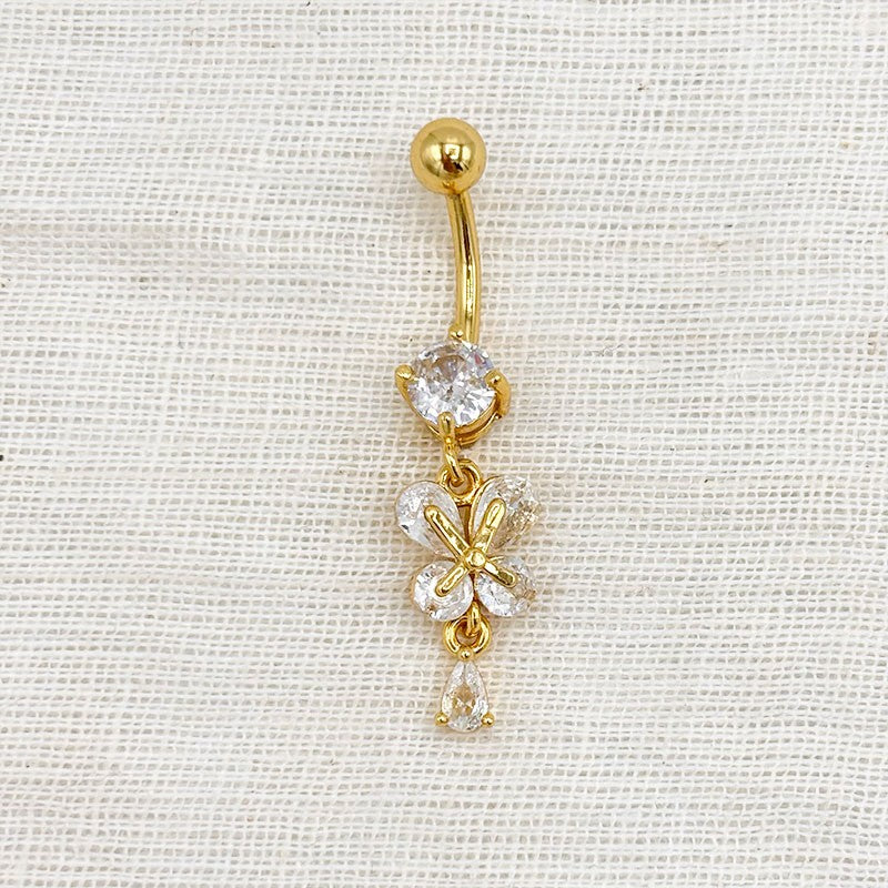 Piercing Nombril Papillon En Acier Inoxydable Doré