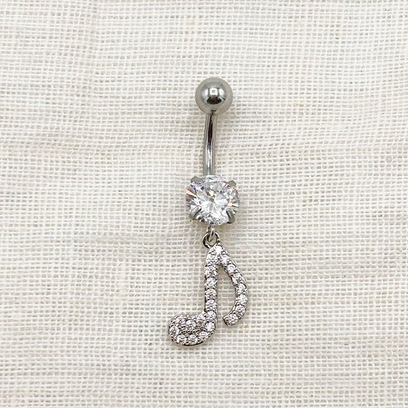 Piercing Nombril Note De Musique En Acier Inoxydable