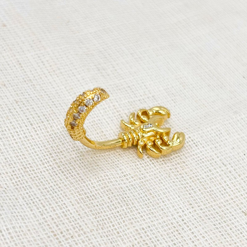 Piercing Nombril Scorpion En Acier Inoxydable Doré