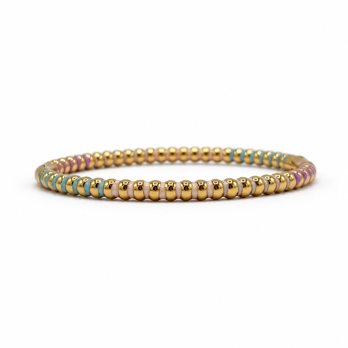 Bracelet Jonc Doré Coloré