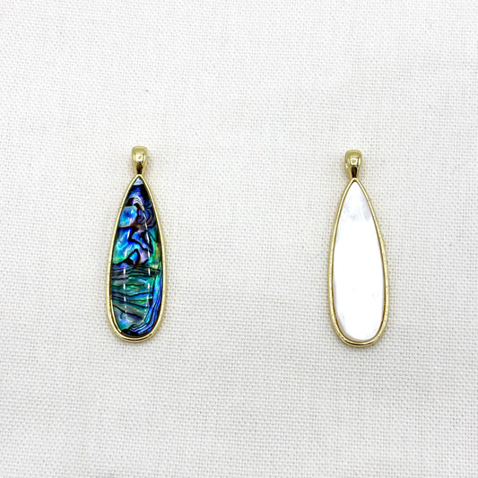 Pendentif Laiton Abalone Nacre Goutte