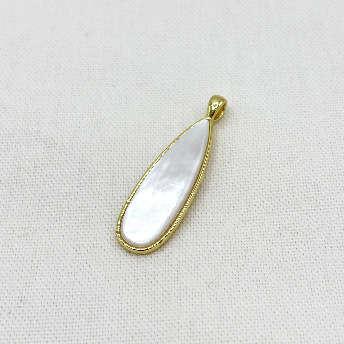 Pendentif Laiton Abalone Nacre Goutte